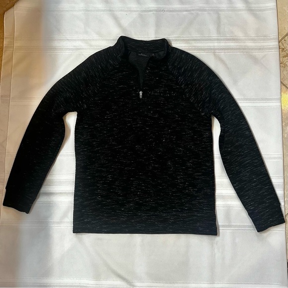 Mens Cotton/Poly Sweater 1/4 Zip Slim Fit Black Speckle Sz M EUC Marc Anthony - Picture 8 of 14